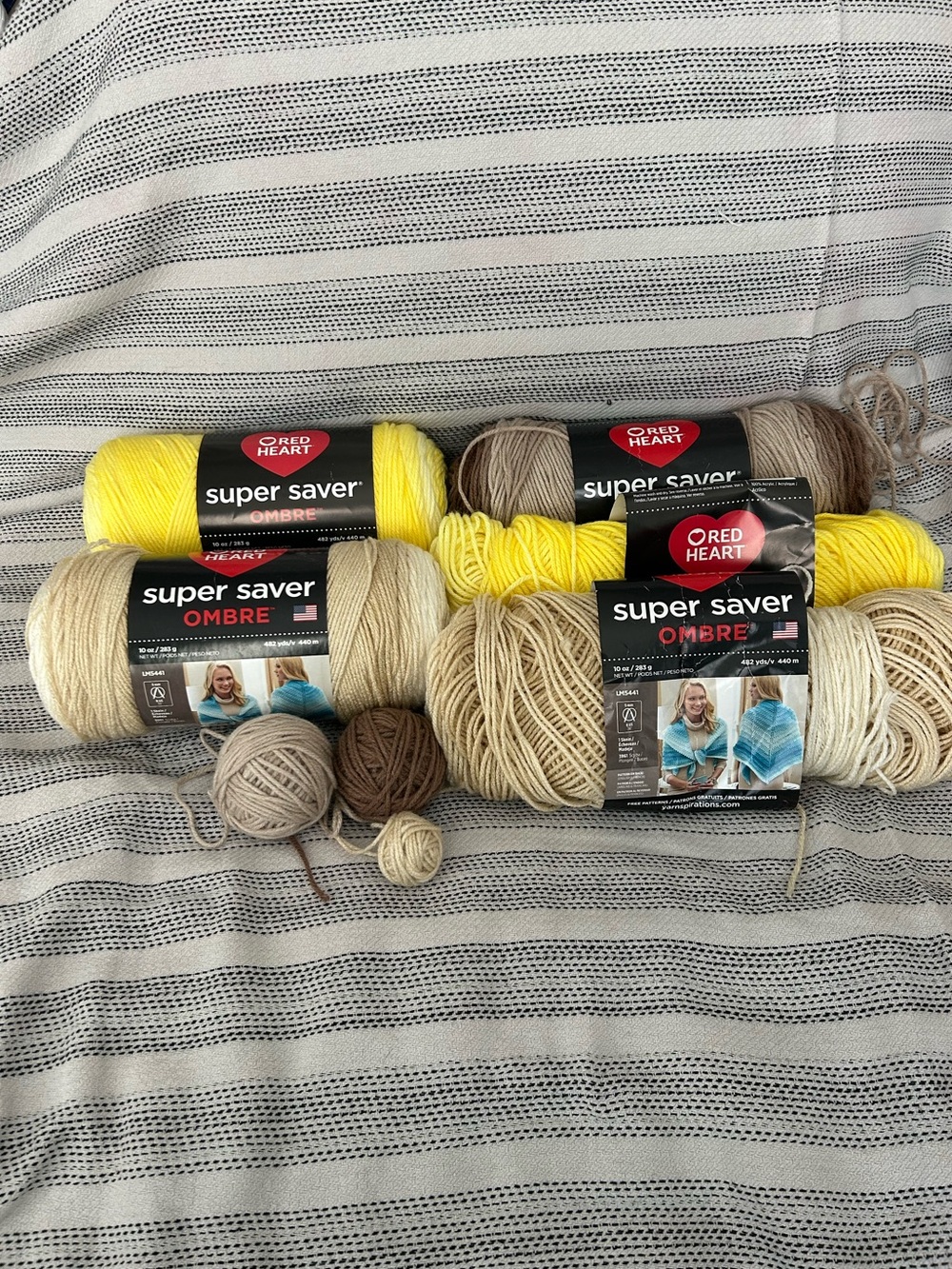 Red Heart Super Saver Ombre Yarn Bundle